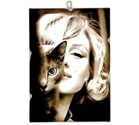 KUSTOM ART Cuadro cuadro de estilo vintage de la serie de actores de Hollywood Marilyn Monroe, impresión de colección sobre madera, 25 x 18 cm.