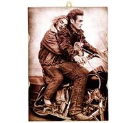 KUSTOM ART Cuadro cuadro de estilo vintage de la serie de actores de Hollywood Marilyn Monroe y James Dean, impresión sobre madera, 18 x 25 cm. Decoración para esteticistas, salones de belleza y