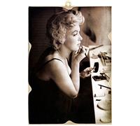 KUSTOM ART Cuadro cuadro de estilo vintage de la serie de actores Hollywood Marilyn Monroe, impresión sobre madera, 18 x 25 cm. Decoración para esteticistas, salones de belleza y peluquerías