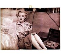 KUSTOM ART Cuadro cuadro de estilo vintage de la serie de actores Hollywood Marilyn Monroe, impresión sobre madera, 18 x 25 cm. Decoración para esteticistas, salones de belleza y peluquerías