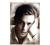 KUSTOM ART Cuadro cuadro de estilo vintage serie actores famosos Alain Delon, impresión de colección en madera, 18 x 25 cm.