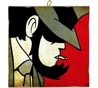 KUSTOM ART Cuadro cuadro estilo vintage serie cómics Lupin III Daisuke Jigen impresión en madera, 15 x 15 cm
