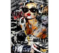 KUSTOM ART Cuadro de cuadros de estilo vintage, serie actores famosos Hollywood Audrey Hepburn, pintura artística, impresión sobre madera, 30 x 21 cm.