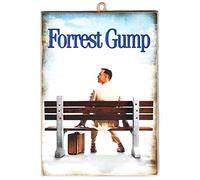 KUSTOM ART Cuadro de estilo vintage Atori Famosi Tom Hanks en Forrest Gump. Impresión sobre madera - 17 x 24 cm.