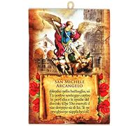 KUSTOM ART Cuadro de estilo vintage con imagen de San Michele Arcángel de colección, impresión sobre madera para decoración restaurante pizzería bar hotel