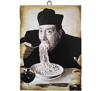 KUSTOM ART Cuadro de estilo vintage con los famosos «Don Camillo - Fernndel», impresión sobre madera, para decoración de restaurantes, pizzerías, bares, hoteles, 40 x 30 cm