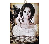 KUSTOM ART Cuadro de estilo vintage de la serie de actores famosos italianos Sophia Loren, impresión sobre madera, 25 x 18 cm.