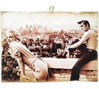 KUSTOM ART Cuadro de estilo vintage de Marilyn Monroe y Elvis Presley, de colección, impresión sobre madera, tamaño grande (30 x 40)