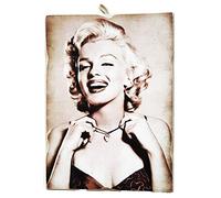 KUSTOM ART Cuadro de estilo vintage Marilyn Monroe de colección, impresión sobre madera