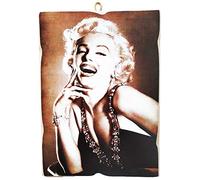 KUSTOM ART Cuadro de estilo vintage Marilyn Monroe de colección, impresión sobre madera