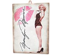 KUSTOM ART Cuadro de estilo vintage Marilyn Monroe de colección, impresión sobre madera