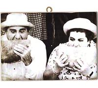 KUSTOM ART Cuadro de estilo vintage serie actores famosos Alberto Sordo & Anna Longhi en la película donde ir de vacaciones, impresión en madera, 10 x 15 cm
