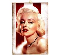 KUSTOM ART Cuadro de estilo vintage serie Actores Hollywood Marilyn Monroe Impresión sobre madera 18 x 25 cm. Decoración de esteticistas, salón de belleza, peluquerías