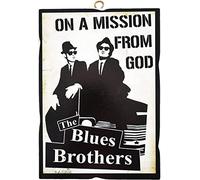 KUSTOM ART Cuadro de estilo vintage The Blues Brothers de colección, impresión sobre madera, para decoración de casa, restaurante, pizzeria traoria bar árbol, pequeño 17 x 24 cm