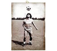 KUSTOM ART Cuadro de la Serie Grandes Campeones Deportivos Diego Armando Impresión Láser sobre Madera MDF 25x18 cm