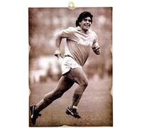 KUSTOM ART Cuadro de la Serie Grandes Campeones Deportivos Diego Armando Impresión Láser sobre Madera MDF 25x18 cm