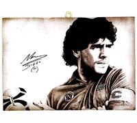 KUSTOM ART Cuadro de la Serie Grandes Campeones Deportivos Diego Armando Maradona Impresión Láser sobre Madera MDF 25x18 cm
