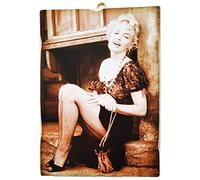 KUSTOM ART Cuadro de Marilyn Monroe estilo vintage, impresión sobre madera MDF cortada a láser, decoración de espacios vintage, 17.5 x 24.5 cm, para sala de estar