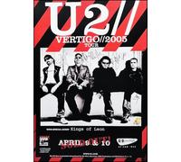 KUSTOM ART Cuadro de pared o de mesa Serie Grupos Musicales Celebri U2 Manifiesto Tour Vertigo 2005 Impresión artística sobre madera 30 x 21