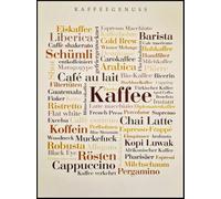 KUSTOM ART Cuadro de pared o de mesa Serie Publicidad Vintage Retro Bar Variantes Café escritas en varios idiomas Impresión artística sobre madera 30 x 21