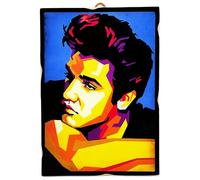 KUSTOM ART Cuadro de pared serie artistas internacionales Elvis Presley versión Pop Art Impresión sobre madera 25 x 18 cm