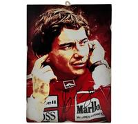 KUSTOM ART Cuadro de pared Serie Grandes Personajes del Deporte Piloto Ayrton Senna, impresión sobre madera, 25 x 18 cm