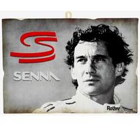 KUSTOM ART Cuadro de pared Serie Grandes Personajes del Sport Ayrton Senna, impresión sobre madera, 25 x 18 cm.
