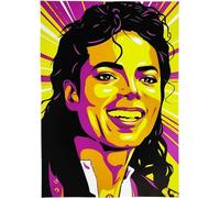 KUSTOM ART Cuadro serie grandes personajes de la música Michael Jackson impresión sobre madera 30 x 21 cm