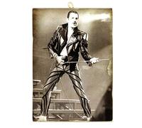 KUSTOM ART Cucuba - Cuadro cuadrado de 17 x 24 cm, estilo vintage Freddie Mercury de colección, impresión sobre madera, para decoración de restaurantes, pizzerías, bares, hoteles