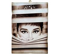 KUSTOM ART CUCUBA Cuadro Cuadro de estilo vintage Audrey Hepburn de la película de desayuno de Tiffany de 1962 Impresión sobre madera 40 x 30 cm.