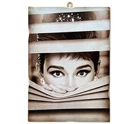 KUSTOM ART Cucuba - Cuadro de estilo vintage Audrey Hepburn de la película de desayuno de Tiffany de 1962, impresión sobre madera, 18 x 25 cm.