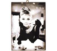 KUSTOM ART Cucuba - Cuadro de estilo vintage Audrey Hepburn en la película de desayuno en Tiffany. Impresión sobre madera, 40 x 30 cm.