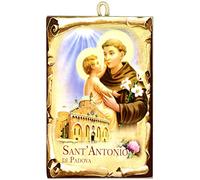 KUSTOM ART Cucuba - Cuadro de estilo vintage con imagen de San Antonio de Padova impresión sobre madera 10x15 cm