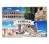 KUSTOM ART Imán de nevera Verona con ilustraciones de ciudades y monumentos, diseño brillante brillante, recuerdo de colección para el hogar o la cocina, 8 x 6 cm, P-138-2