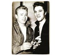 KUSTOM ART Imán (imán) Serie de actores famosos Hollywood Elvis Presley James Dean estilo vintage coleccionable, impresión en madera, 10 x 6 cm