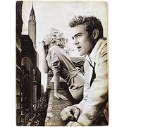 KUSTOM ART Imán (imán) Serie de actores famosos Hollywood Marilyn Monroe James Dean estilo vintage de colección, impresión en madera, 10 x 6 cm