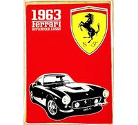KUSTOM ART Imán (imán) Serie de coches famosos italianos vintage de colección, impresión sobre madera, 10 x 6 cm