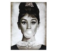 KUSTOM ART Póster de pared Serie Actores Famosos Hollywood Audrey Hepburn sin marco. Impresión artística sobre papel de patinata 40 x 30 cm
