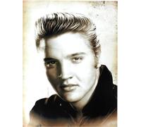 KUSTOM ART Póster decorativo de pared Elvis Presley en primer plano impresión artística sobre papel de patinata 40 x 30 cm sin marco