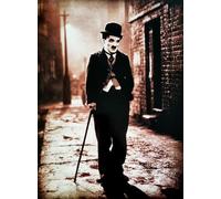 KUSTOM ART Póster decorativo de pared Serie Actores Celebres Charlie Chaplin con bastón Impresión sobre papel Patinata 40 x 30 cm sin marco