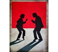 KUSTOM ART Póster decorativo de pared Serie Actores Celebres Uma Thurman y John Travolta Pulp Fiction Baile Ilustración Minimal Impresión sobre Papel Patinado 40 x 30 cm Sin Marco