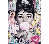 KUSTOM ART Póster decorativo de pared Serie Actores Famosos de Hollywood Audrey Hepburn Burn Burn Impresión artística sobre papel Patinata 40 x 30 cm sin marco