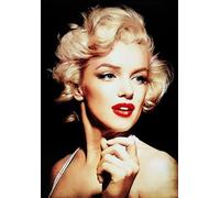 KUSTOM ART Póster decorativo de pared Serie Actrices Hollywood Monroe con lápiz labial rojo Impresión artística sobre papel Patinata 40 x 30 cm sin marco