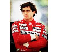 KUSTOM ART Póster decorativo de pared Serie Campeones del Sport Ayrton Senna Fórmula Uno Impresión artística sobre papel Patinata 40 x 30 cm sin marco