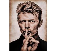 KUSTOM ART Póster decorativo de pared Serie Cantantes Celebres David Bowie Silencio Impresión artística sobre papel Patinata 40 x 30 cm sin marco