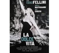 KUSTOM ART Póster decorativo de pared serie carteles película celebri la Dolce Vita Fellini impresión sobre cartón 40 x 30 cm sin marco