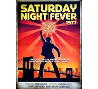 KUSTOM ART Póster decorativo de pared serie carteles película celebri La fiebre del sábado noche Saturday Night Fever 1977 sobre papel patinado 40 x 30 cm sin marco