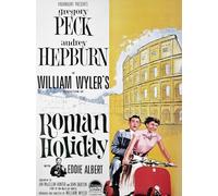 KUSTOM ART Póster decorativo de pared serie carteles película celebri romana vacaciones romanas impresión Gregory Peck Audrey Hepburn sobre cartón 40 x 30 cm sin marco