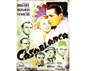 KUSTOM ART Póster decorativo de pared, serie de carteles de película Celebri Casablanca con A. Bogart & Ingrid Bergman, impresión artística sobre papel patinado, 40 x 30 cm, sin marco