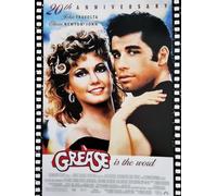 KUSTOM ART Póster decorativo de pared, serie de carteles de película Celebri Grease con John Travolta y Olivia Newton John 20 Aniversario Impresión sobre cartón 40 x 30 cm sin marco